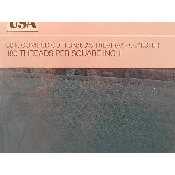 Vintage NWT No-Iron Luxury Percale Ultra Touch by Stevens Twin Sheet Set Aqua - Picture 4 of 7